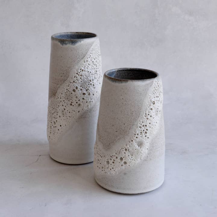 MOON Collection - Diagonal vase handmade lava stoneware for wholesale by LAIMA CERAMICS (SIA Radosa Apvieniba Spares)