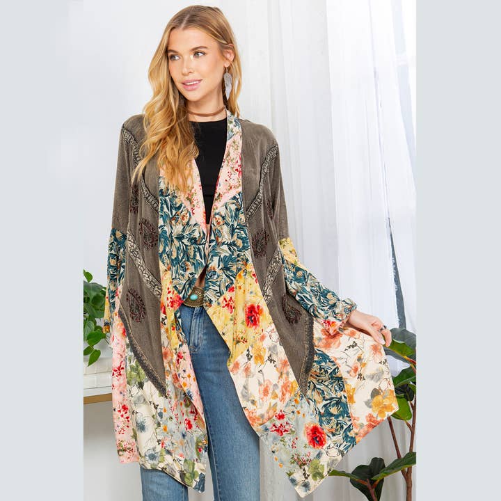 Gravel Women Bohemian Kimono Shrug (ALSO IN PLUS) for wholesale on Faire