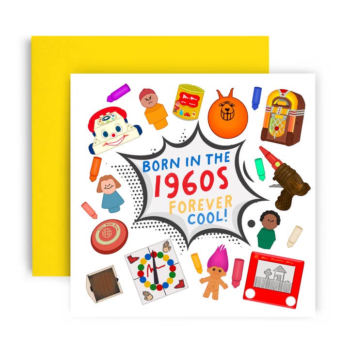 Born in 1960's Birthday Card for wholesale by Huxters