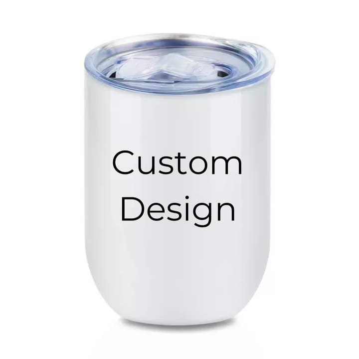 Witte roestvrijstalen wijnbeker - aangepast ontwerp voor wholesale door Modern Lifestyle Gifts