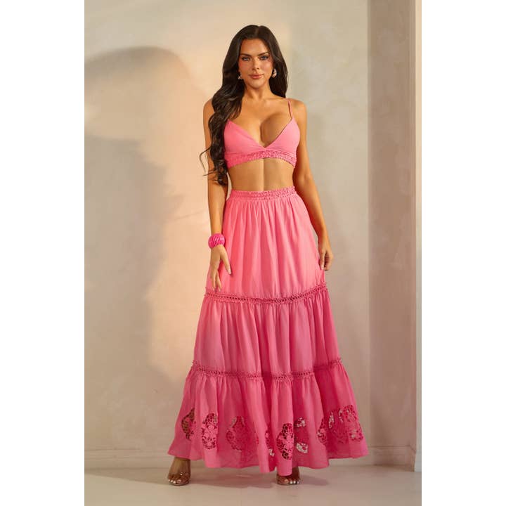 CAMI TOP LACE MAXI NEDERDEL SÆT for engroshandel hos The Sang