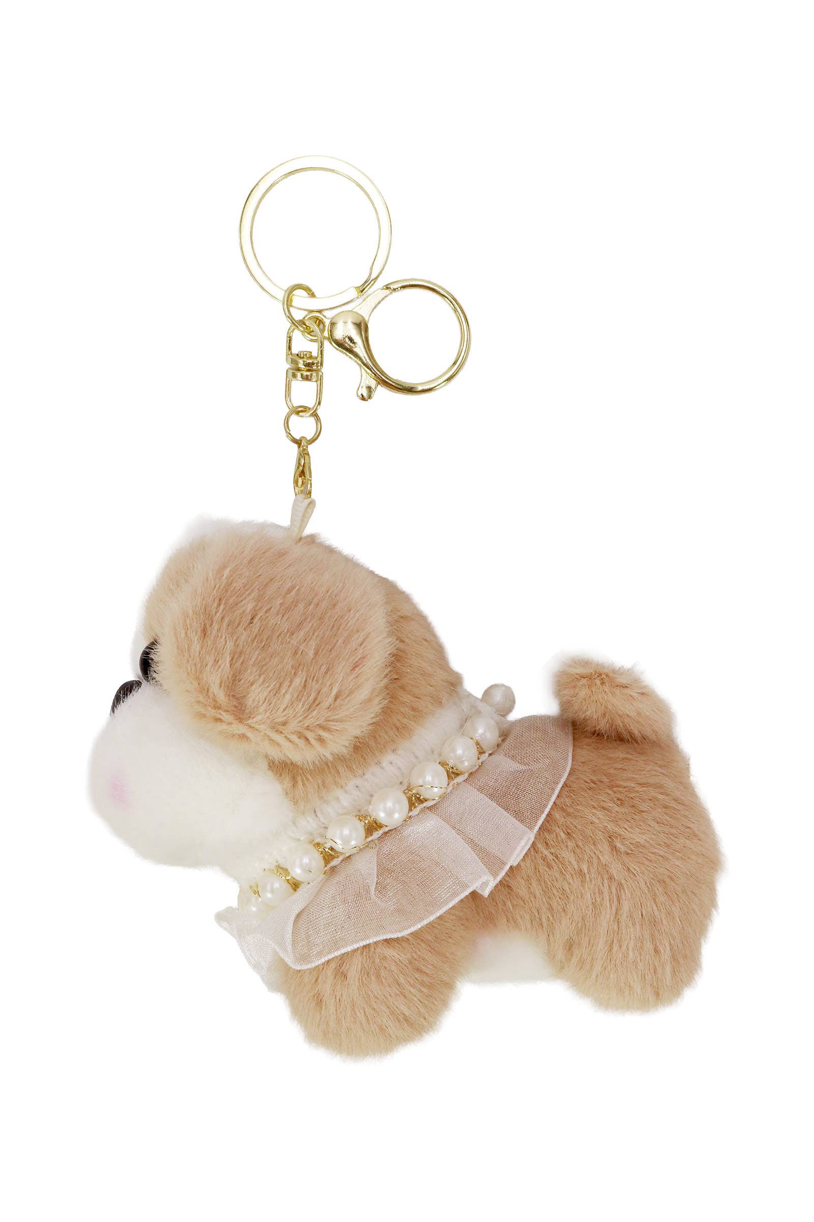 ASSORTED Posh Cute Puppy Dog Fuzzy Stuffed Key Chain for wholesale on Faire9