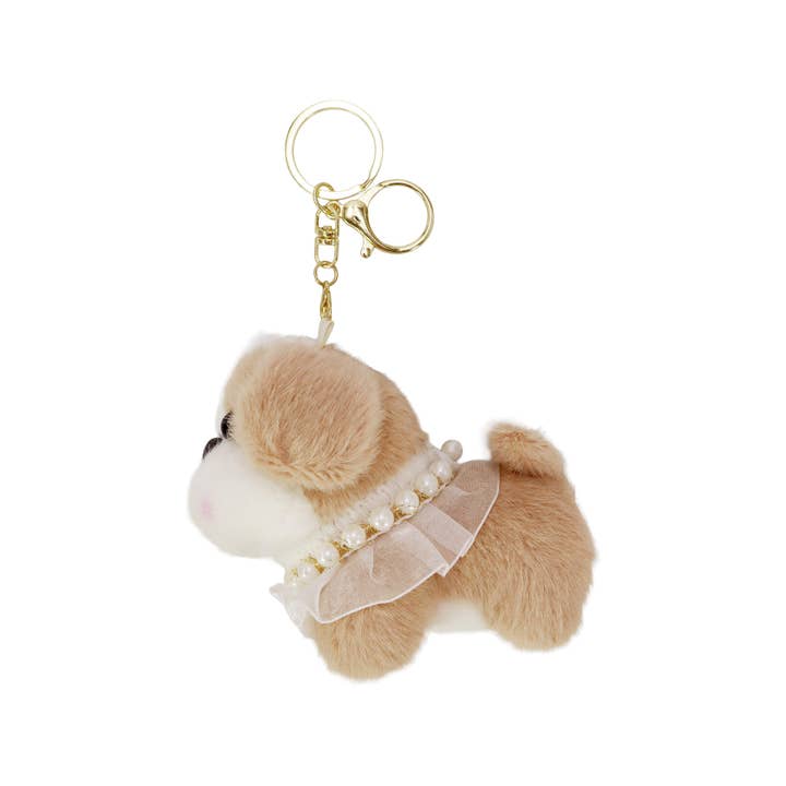 ASSORTED Posh Cute Puppy Dog Fuzzy Stuffed Key Chain for wholesale on Faire9