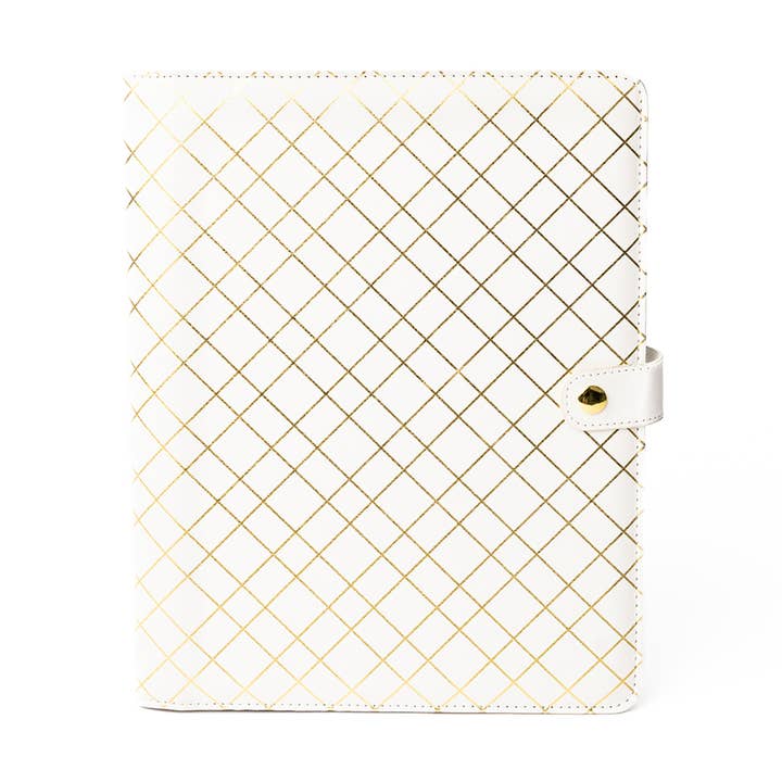 Mary Square – wholesale Mappar – PU Folio Lg Guld Rutnät0