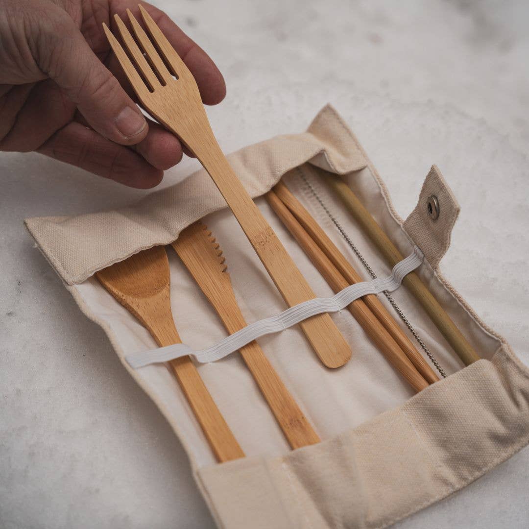 Pandoo - Wholesale Assorted Cutlery Set - Picnic and travel cutlery set | bamboo and cotton7