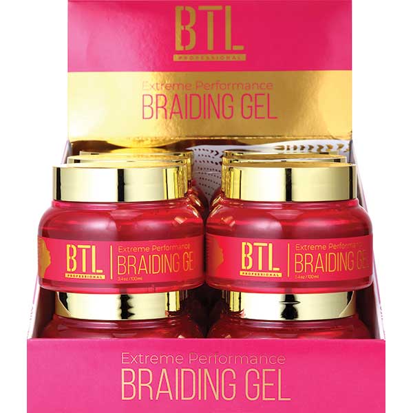 Majestic Wholesale – Engroshandel Hårstyling gel/mousse – BTL Flettegel Pink 3,4 oz – Ekstrem Hold (6-pak)