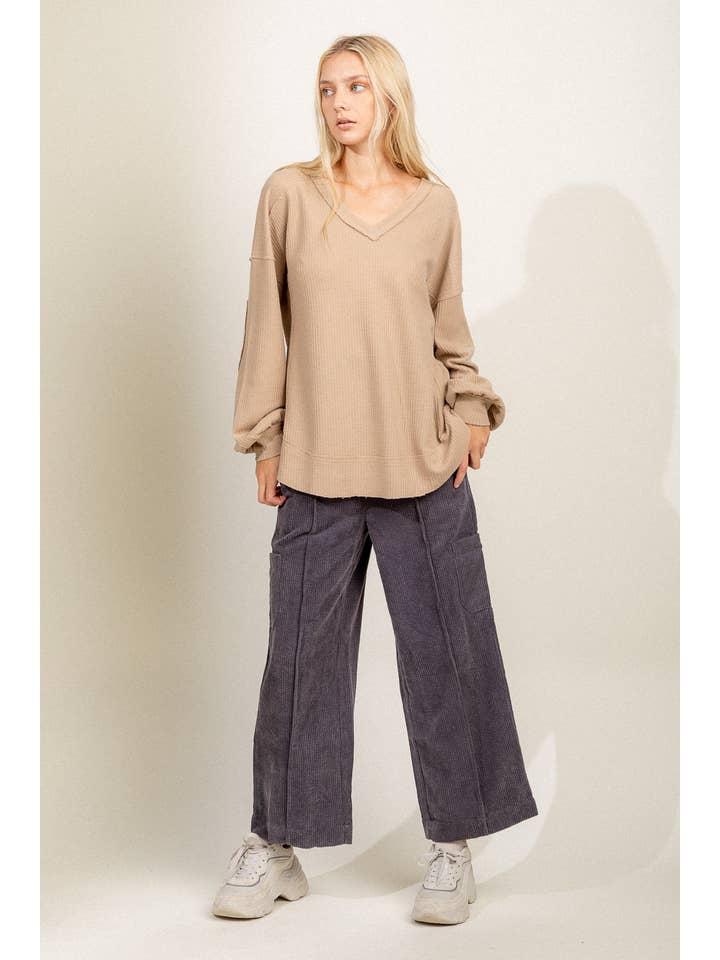 DENIM NP70089-Corduroy wide leg pants for wholesale on Faire