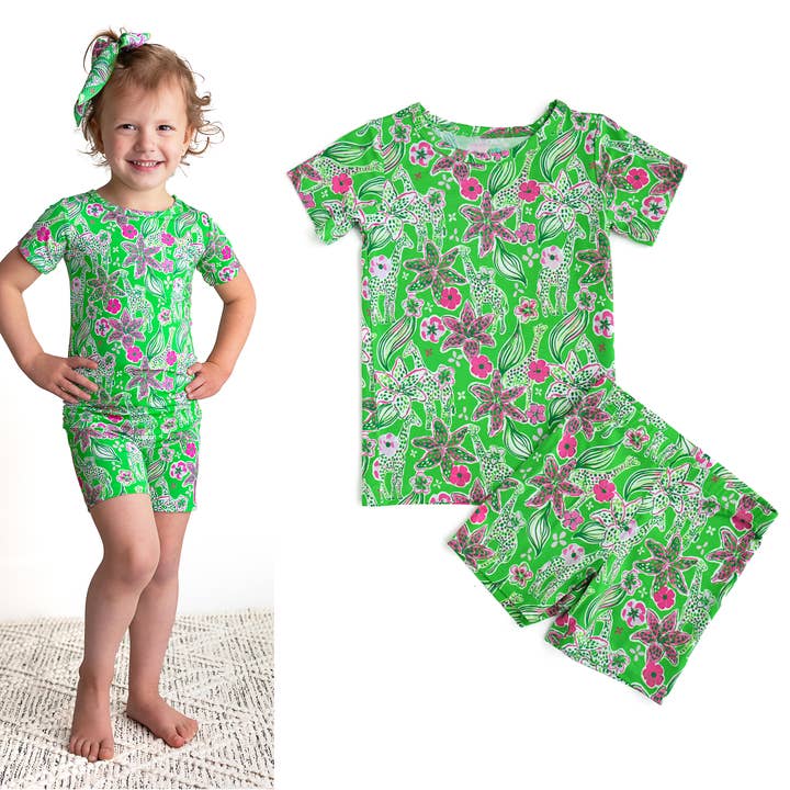 Bambus-Pyjama für Kinder, Sleepies, 2-teiliges Set, Safari für den Großhandel von Gigi and Max