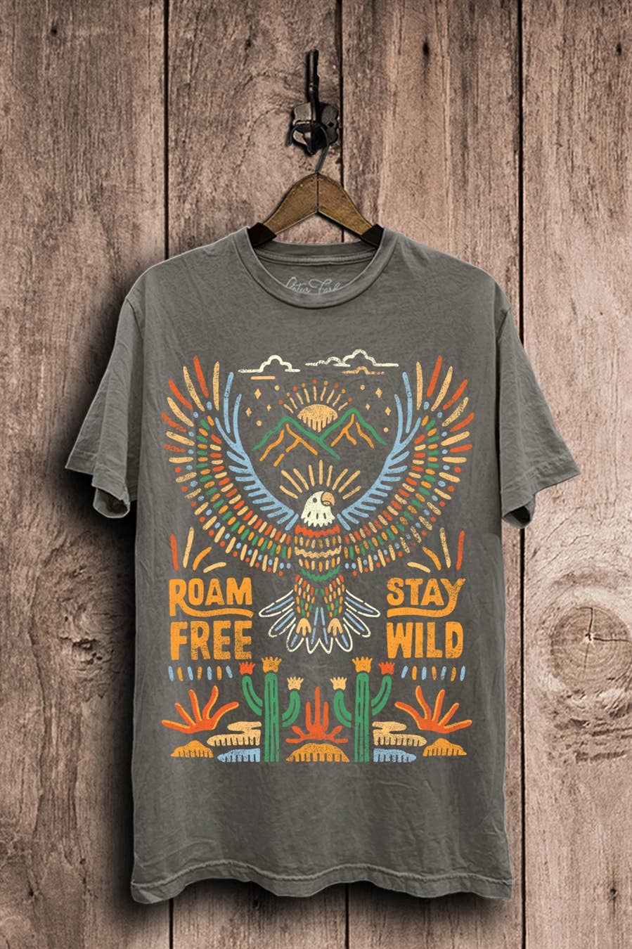 Lotus Fashion Collection - Wholesale T-Shirt (Graphic) - Women's - Roam Free Stay Wild Eagle Graphic Top1