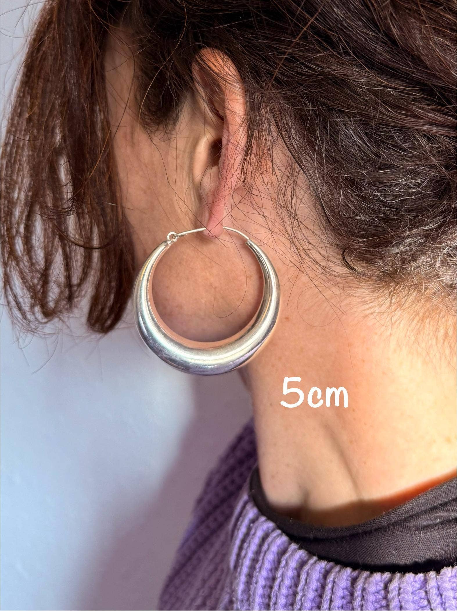 Kaali Boutique – wholesale Hoop earrings – Chunky Silver Hoop Earrings / Thick Hoops / Ethnic / Boho / Unisex / Mens /8