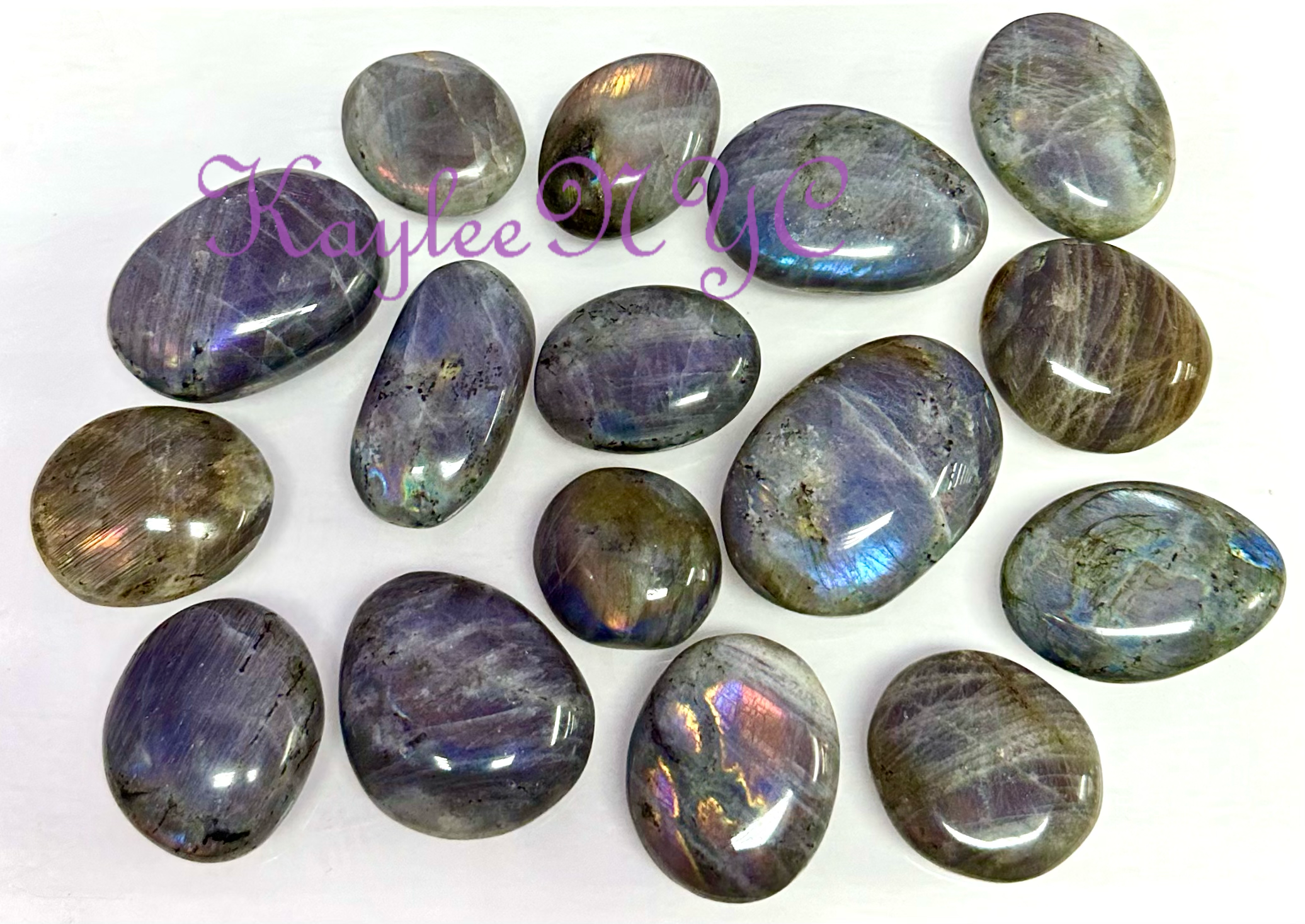 KayleeNYC – Großhandel Spiritueller Stein/Kristall – 2 lbs (0,91 kg) Natürlicher Sonnenuntergang Labradorit Palmstein Kristall2