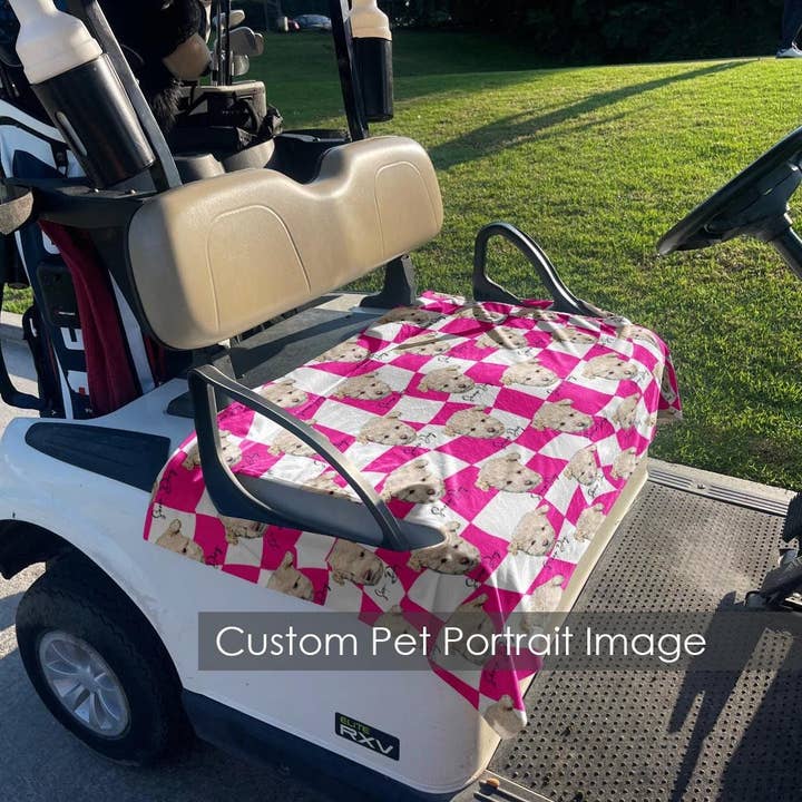 Funda de Asiento de Carrito de Golf Personalizada con Retrato de Mascota para venta al por mayor de BloomAngel