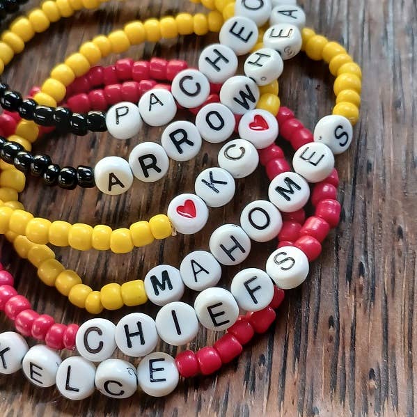CHIEFS TEAM SPIRIT Bracelets Red, Black or Yellow for wholesale by Paco Designs