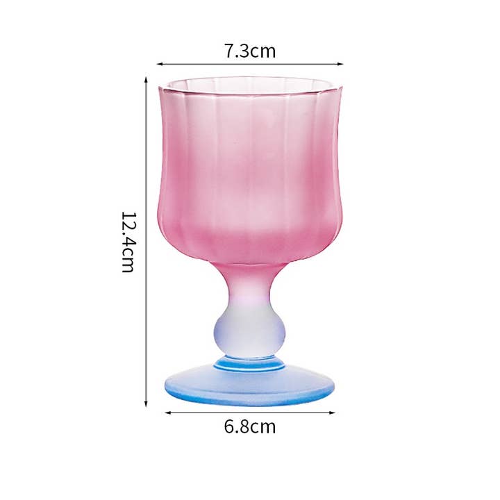 IVORE.GROUP (We cover All Import duty) - Wholesale Cocktail/Liquor Glass - Frosted Gradient Candy Goblet – Pleated Glassware Cup