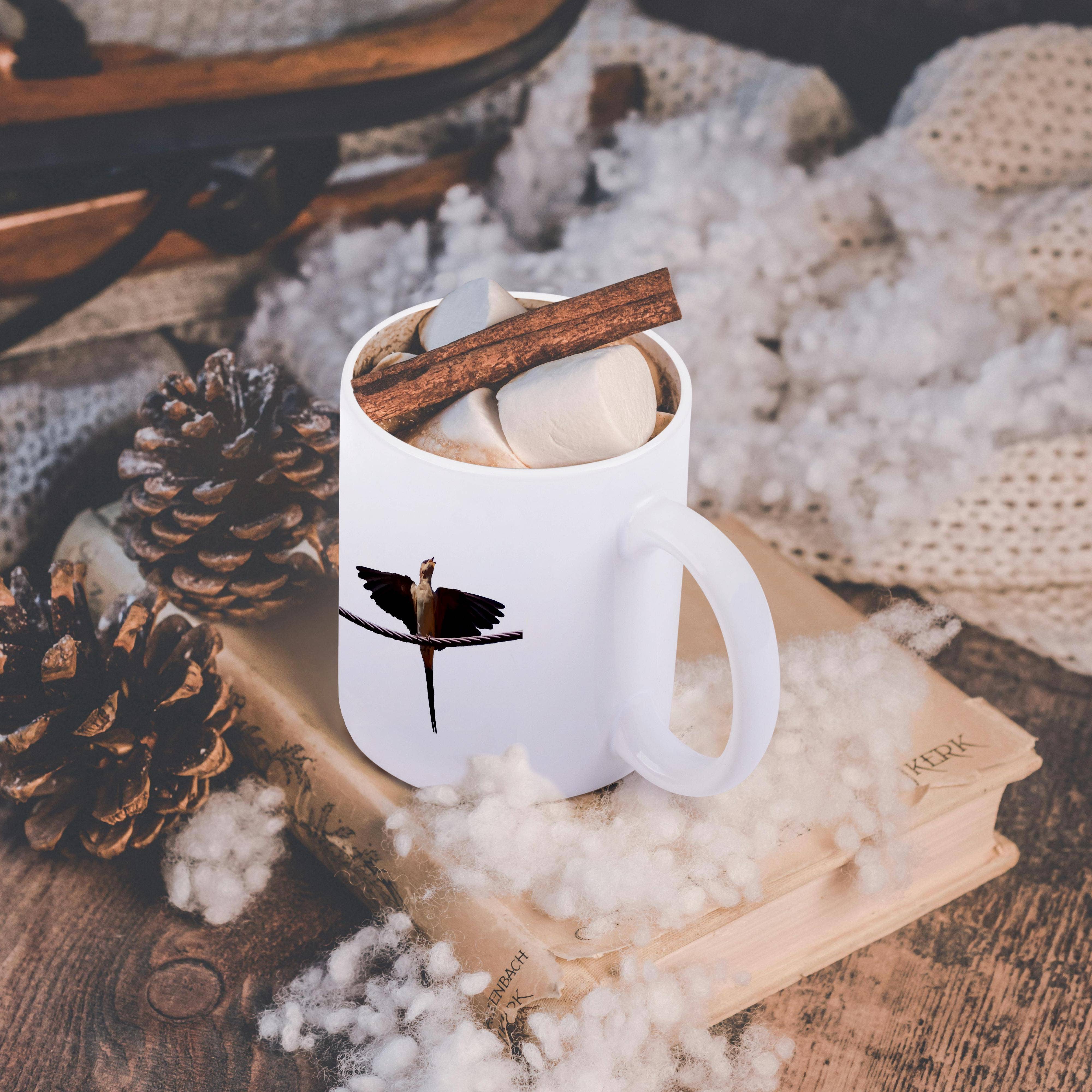 3dRose - Wholesale Coffee Mug - 3dRose, Swallow Bird Singing With Wıngs Outstretched Cut Out, Mug11