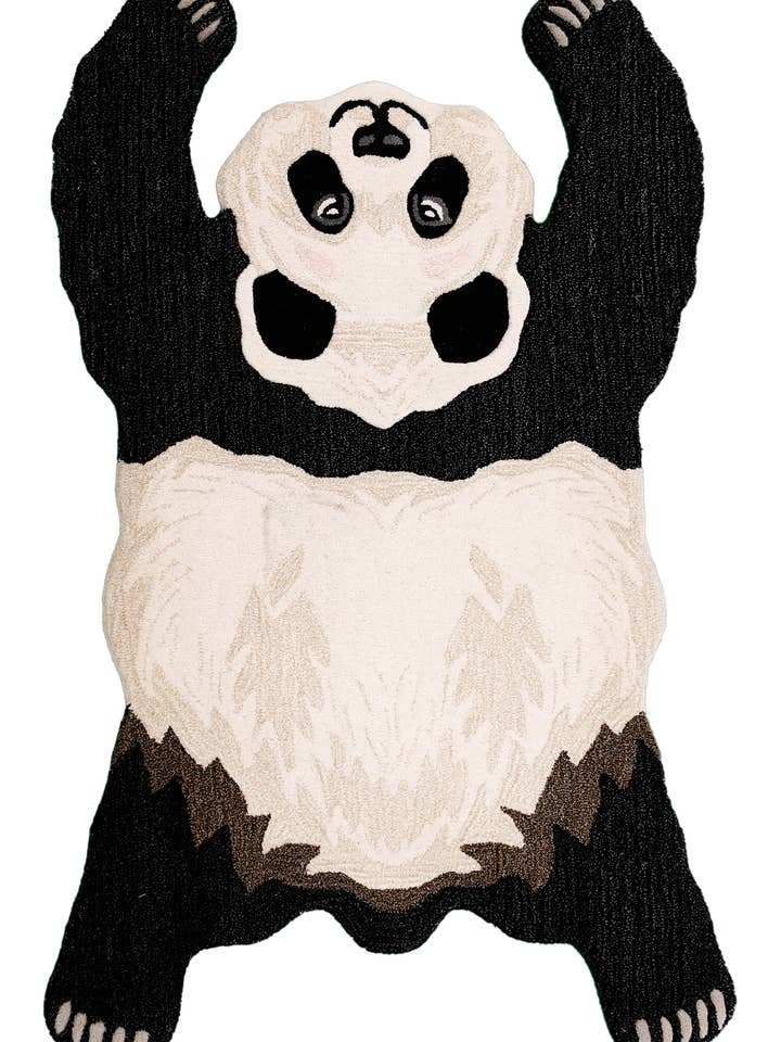 Håndtuftet Sort Dyre Panda 3x5 Uldtæppe for engroshandel hos The Rug Decor, Inc.