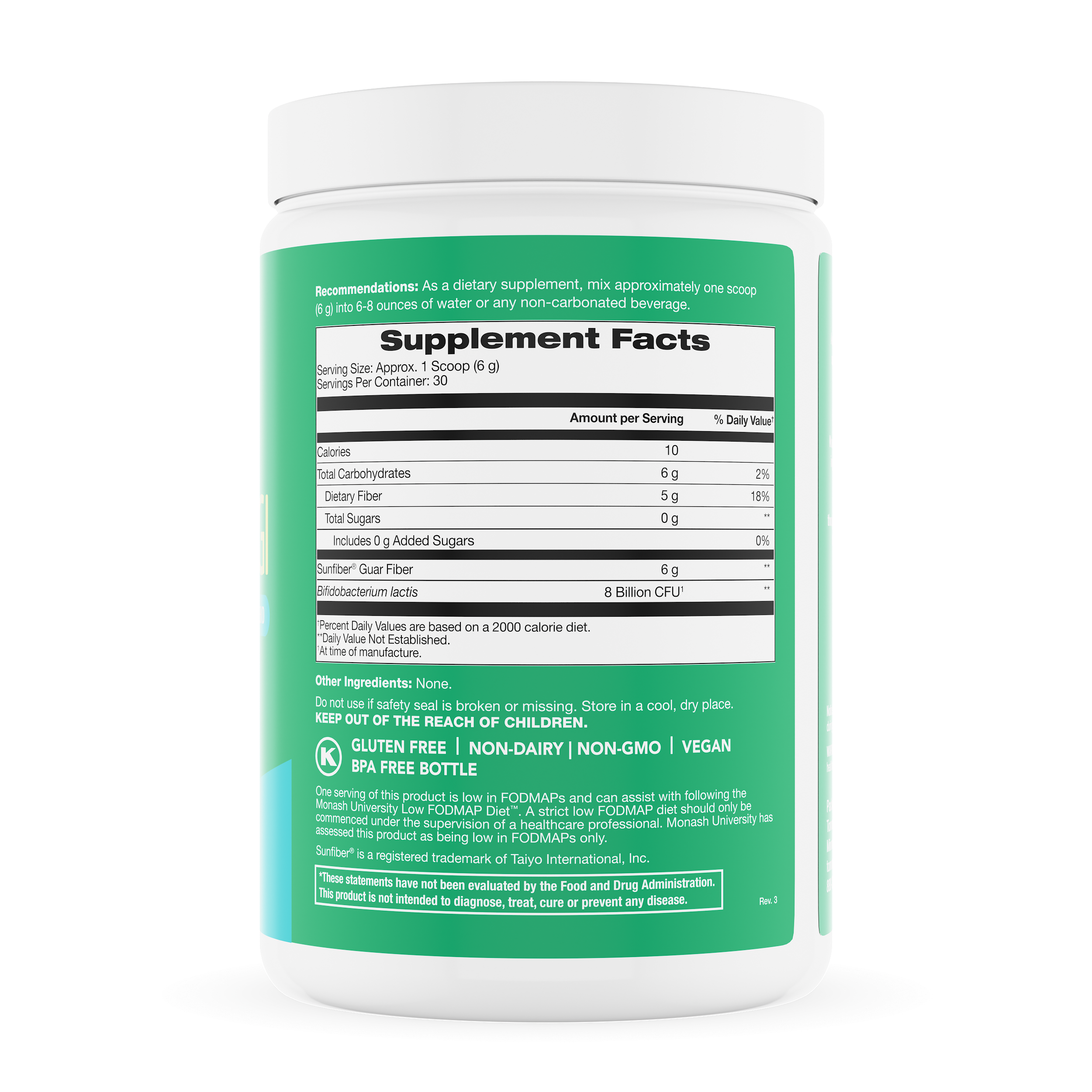 Tomorrows Nutrition - Wholesale Oral Supplement/Vitamin - Sunfiber GI 30-Day Powder1