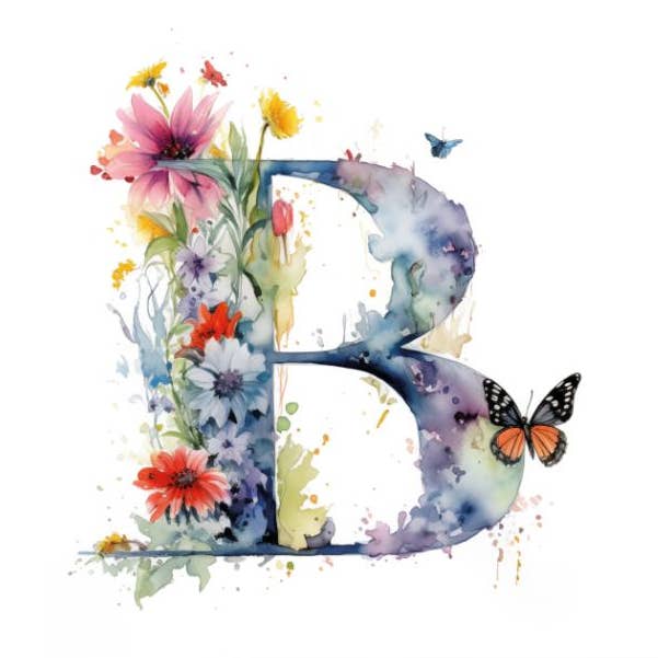 Impression artistique Alphabet Aquarelle B pour la vente par Artificial Ink