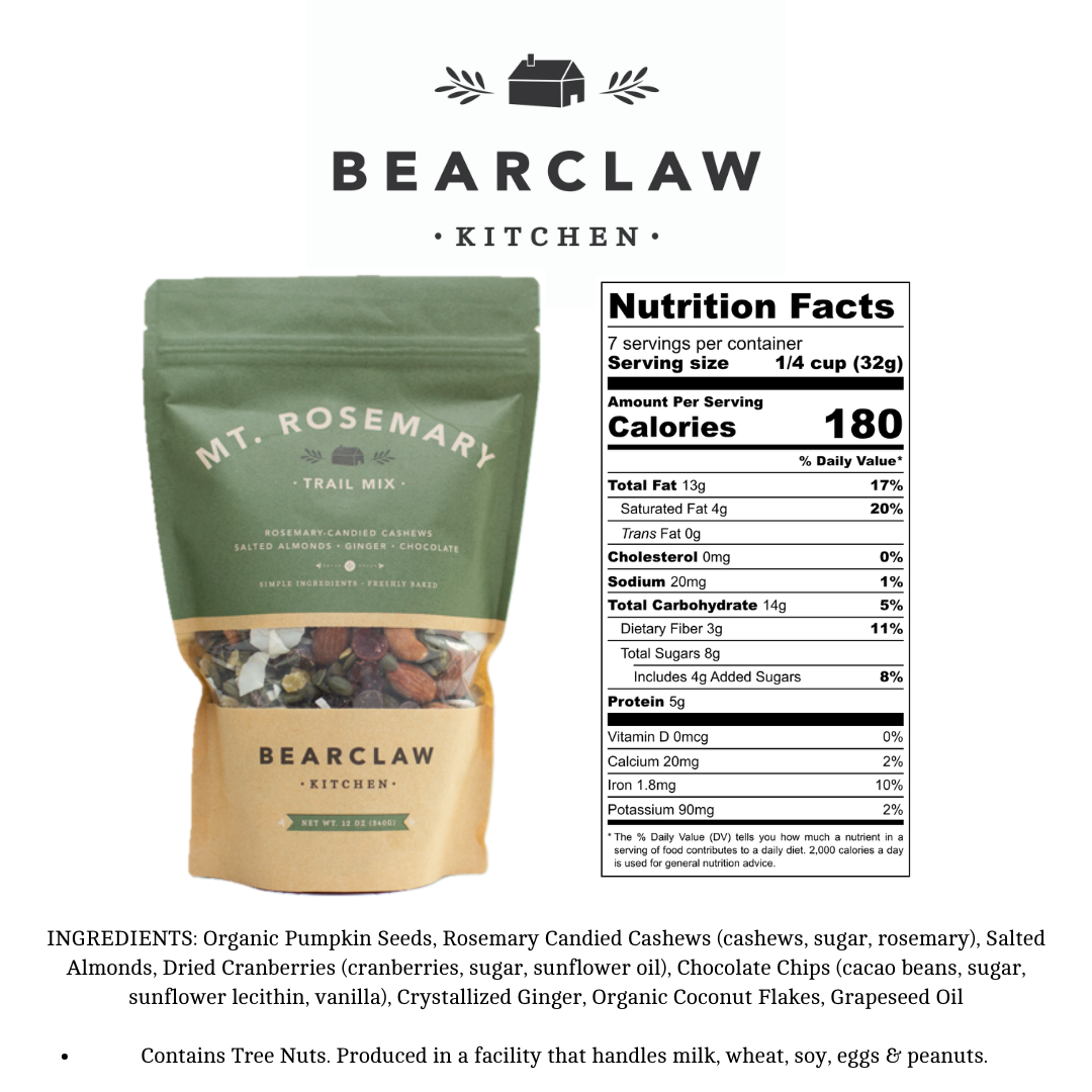 Bearclaw Kitchen - Wholesale Trail Mix - 8 oz Mt Rosemary Trail Mix5