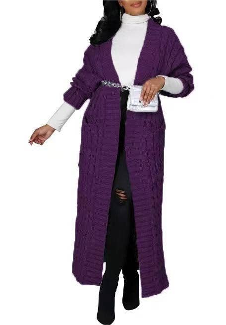 Rosa Clothing - Wholesale Cardigan - Women's - Multicolored Long coat knit cardigan1