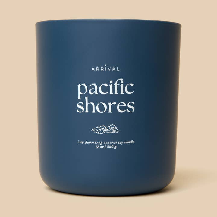 Pacific Shores Coconut Soy Candle - Double Wick 12 oz for wholesale by Arrival Candle Co