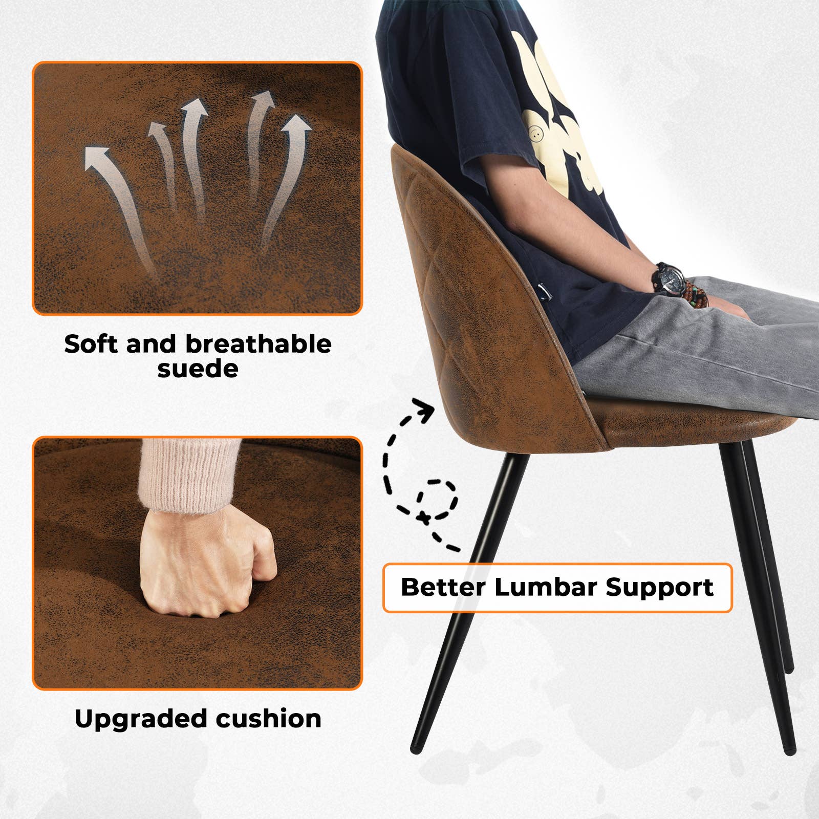 HOMYCASA DESIGN INC - Wholesale Chair - Modern Brown Upholstered Dining Chairs1