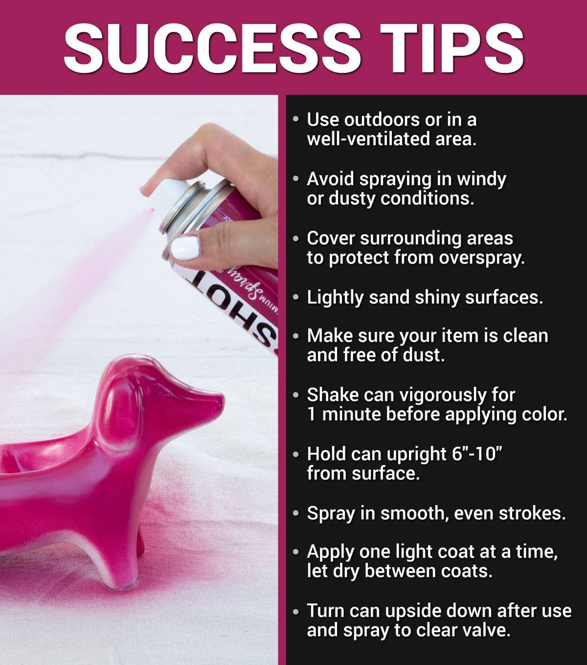 Ilovetocreate - Wholesale Paint Set - COLORSHOT Gloss Spray Paint Cosmo (Dark Pink) 10 oz.6