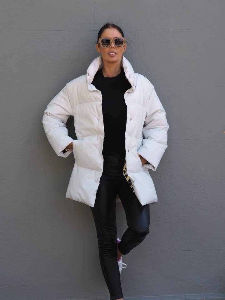 Cadelle Leather - Wholesale Puffer jacket – Women’s - Aspen Longline Puffer4