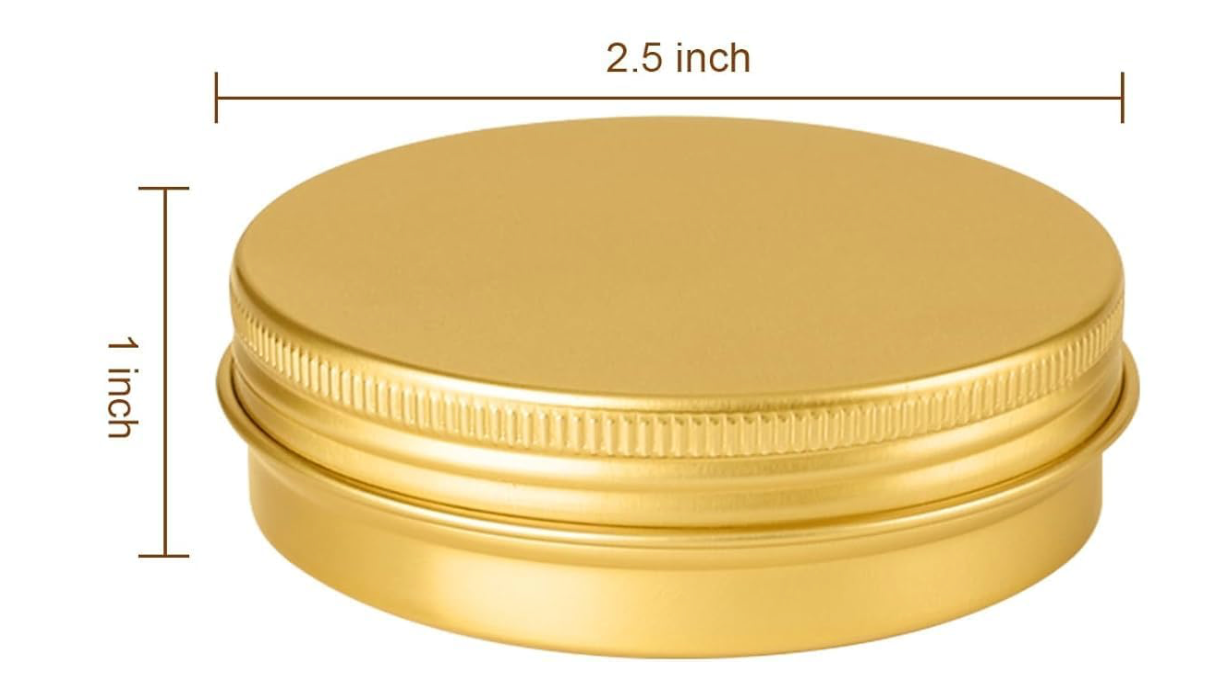 Candle Cabana - Wholesale Jar/filled candle - 2oz Unlabeled Gold Travel Tin Soy Candle- Bulk Private Label1