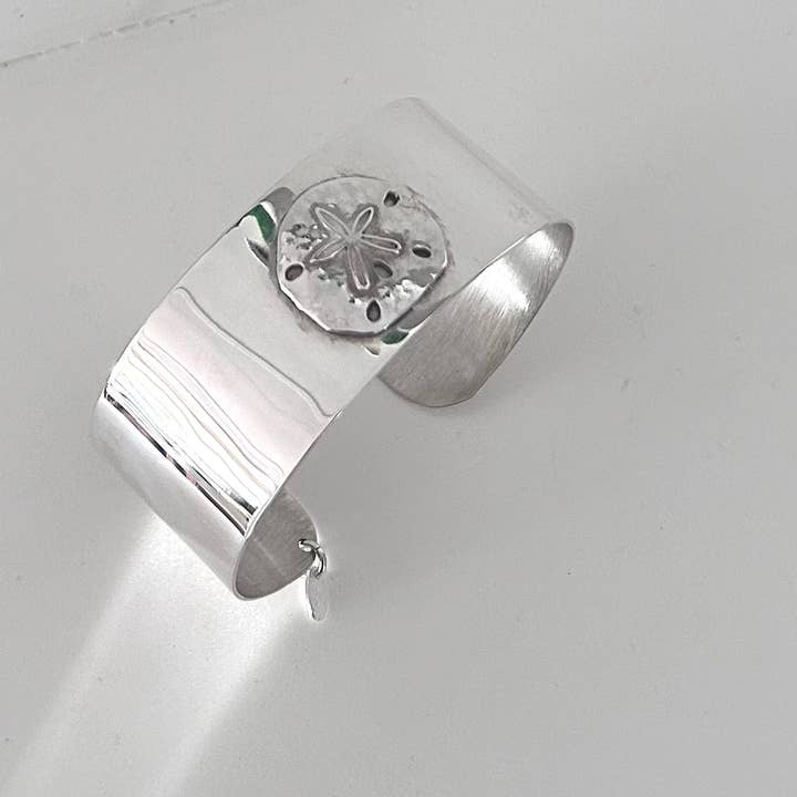 Sterling Silver Sand Dollar Cuff Bracelet for wholesale by Fishgirl Designs