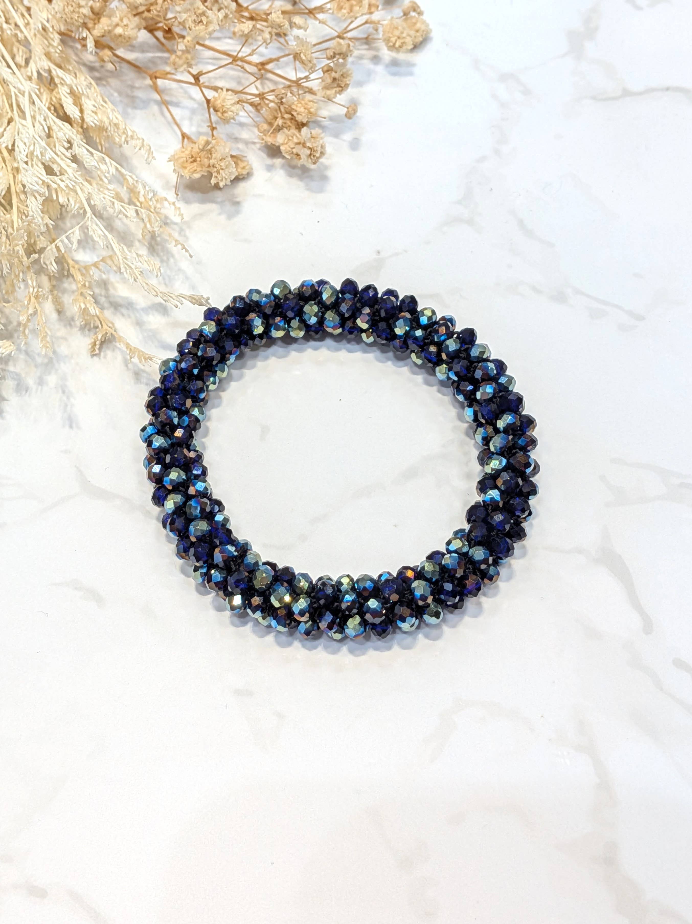 LOLO & YAYA - Wholesale Link & Chain Bracelet - Blue-tone crystal effect bracelet3