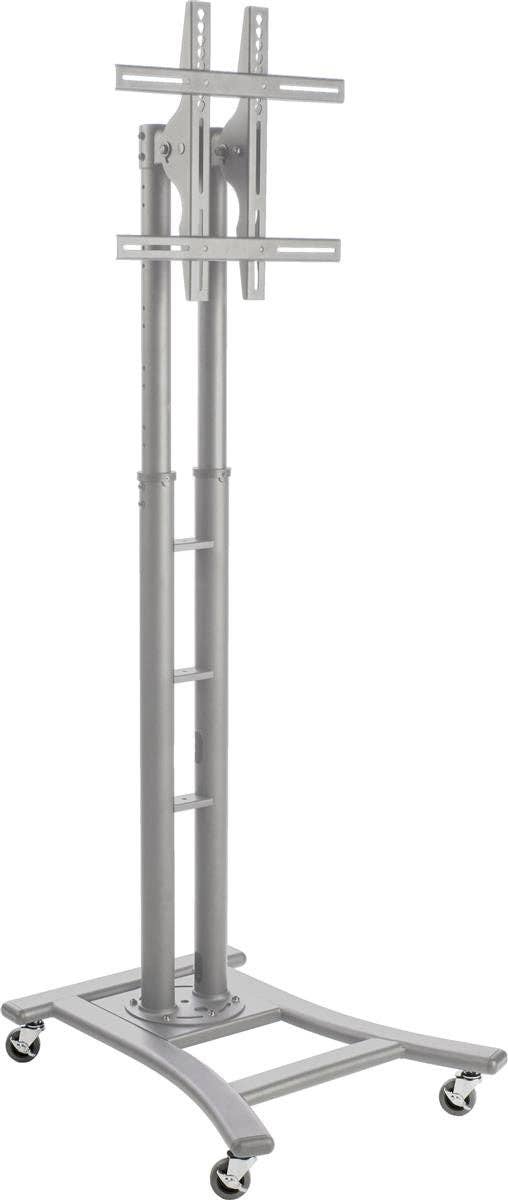 FIXTUREDISPLAYS - Wholesale Console Table - LED TV Stand with Wheels, Fits Monitors 32" to 65", Height Adjustable –Silver0