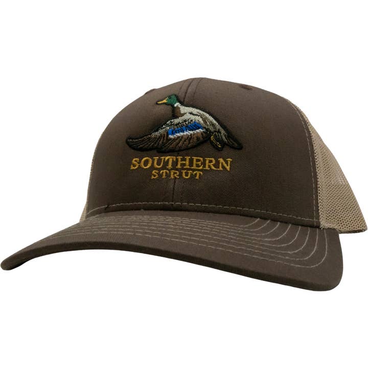Geborduurde Levendige Wilde Eend Trucker Pet voor wholesale door Southern Strut