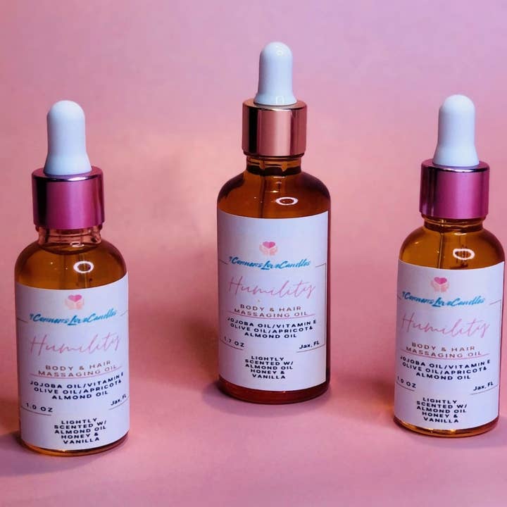 Humility Body & hair Massaging oil for wholesale by 4cornerslovecandles