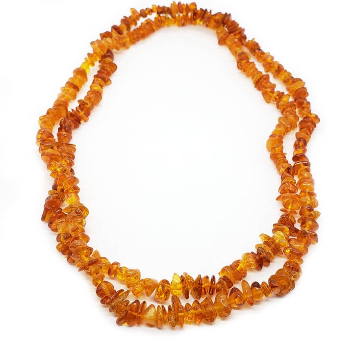 Amberman - Wholesale Kralen/parelketting - Cognac Amber Chips ketting 32″