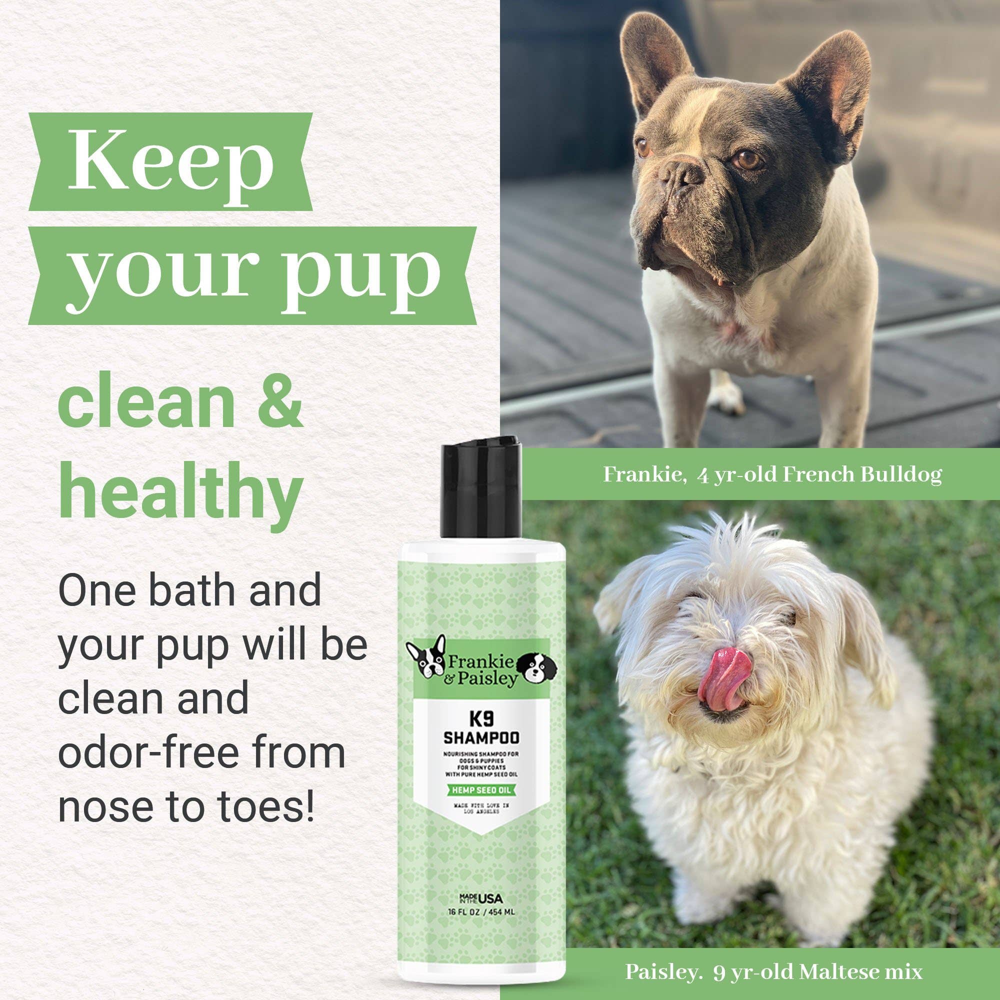 Frankie & Paisley Pet Products - Wholesale Pet Shampoo - Dog - K9 Shampoo with Hemp Seed Oil - Shampoo for Dogs - 16oz6