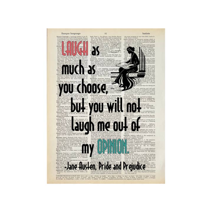 Laugh as much as you like | Vintage Book Art for wholesale by Bookish Birds