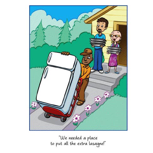 Krebsermutigung „Lasagne“ Krebs-Girl für den Großhandel von Wordy Bird Cards