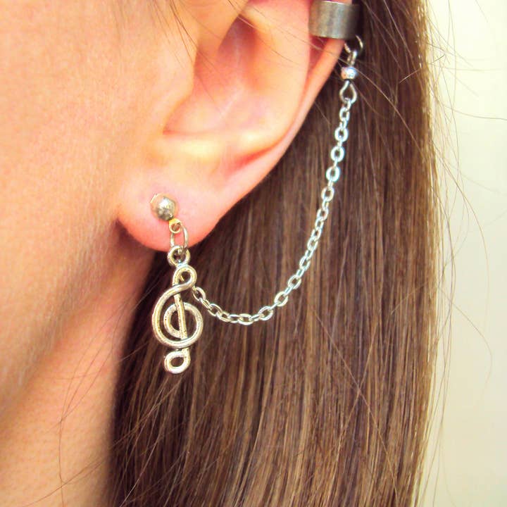 SomeBijoux4You – wholesale Earcuff-örhängen – Musik öra manschetter, Klav örhängen, Ingen piercing brosk