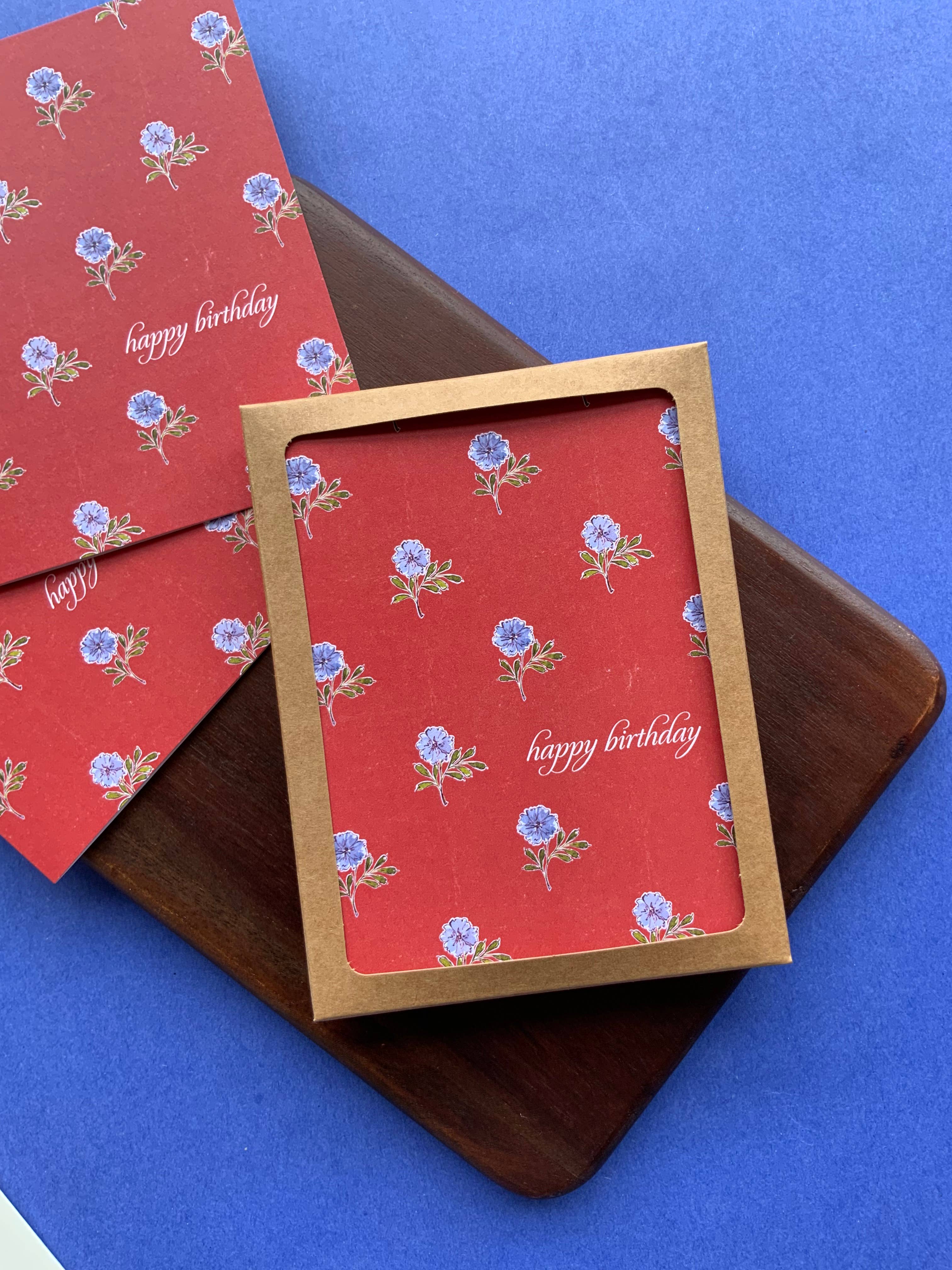 papierwinkel - Wholesale Thank You Card - Floral Happy Birthday Cards | Single + Birthday Card Packs10