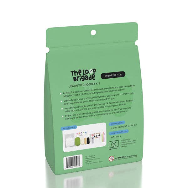 Showcase - Wholesale DIY Craft Kit - The LOOP Brigade: DIY Mini Crochet Plush Toy Complete Kit For Beginners - Bogart the Frog1