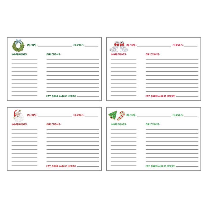 HOLIDAY RECIPE CARDS for wholesale by Donovan Designs