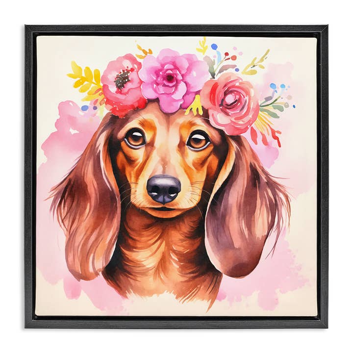 Boho Wiener Dog Dachshund Floating Frame for wholesale by Stupell Industries