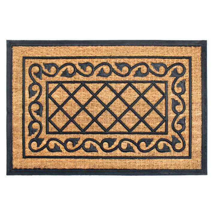 RugSmith - Wholesale Door Mat - RugSmith Moulded Rubber Coir Honeysuckle Doormat, 24" x 36"