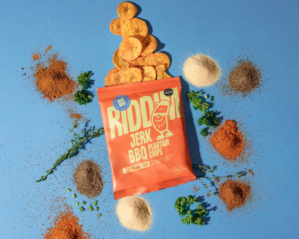 RIDDIM Snacks - Vente Chips - Chips de plantain BBQ épicé