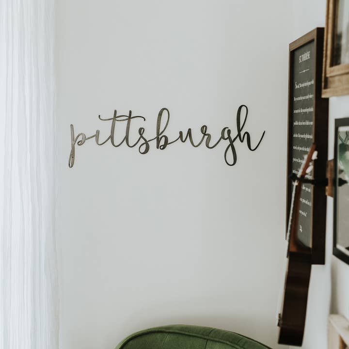 PERSONALIZAR A SUA CIDADE - Decoração de parede com script por atacado de Keystone Steel Co.