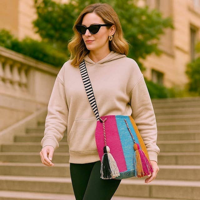 Origin Colombia – wholesale Axelväska - Dam – Jade Fair-Trade Wayuu-väska, Autentiska Colombianska Handväskor1