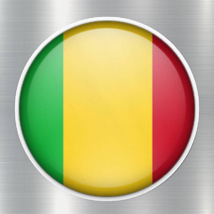 Mali Button Flag Sticker for wholesale by GraffMerch.com
