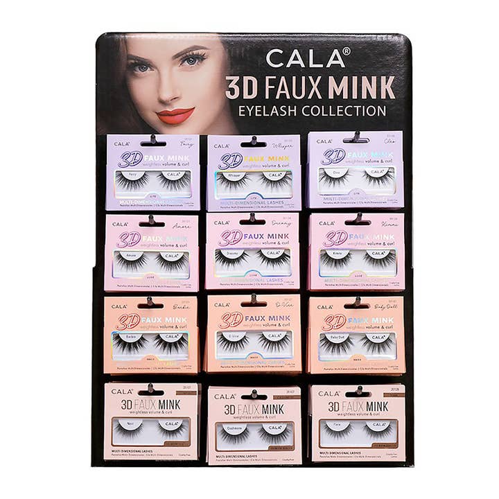 PINEAPPLE Beauty - Wholesale False/Fake Eyelashes - CALA 35000x 3D Faux Mink Eyelash Display Set 72pc