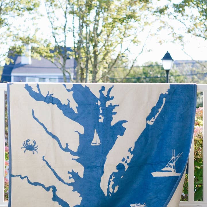 ChappyWrap - Wholesale Throw Blanket - Chesapeake Bay Map Blanket